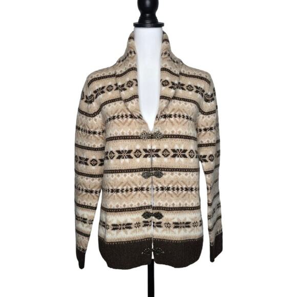 Susan Bristol‎ Nordic Cardigan Sweater 100% Wool Size M - Picture 1 of 8
